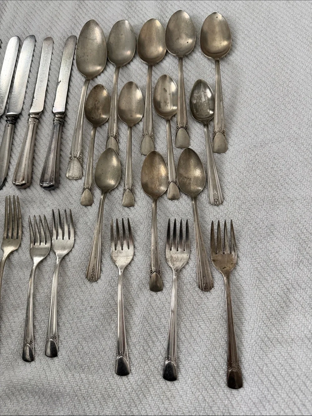 Vintage Silver Plated Flatware Set 30 Piece Assortment